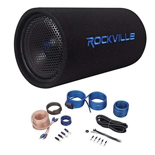 Rockville RTB10A 10' 500w Powered Subwoofer Bass Tube+Bass Remote + Amp Kit