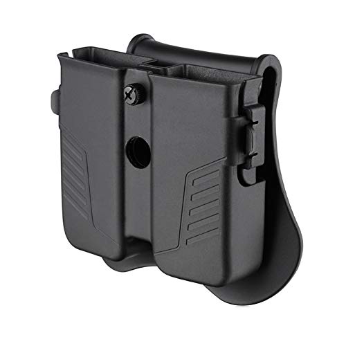 Double Magazine Holster, Universal Magazine Pouch, 9mm/.40/.45 Single & Double Stack Magazine Holder for Glock/Sig sauer/S&W/Beretta/Browning/Taurus/H&K Pistol Mags, Adjustable Paddle Mag Carrier