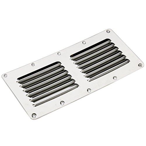 Amarine Made Stainless Steel Stamped Louvered Vent - Rectangular-4-1/2 X 9' - 07723S (1-Pack)