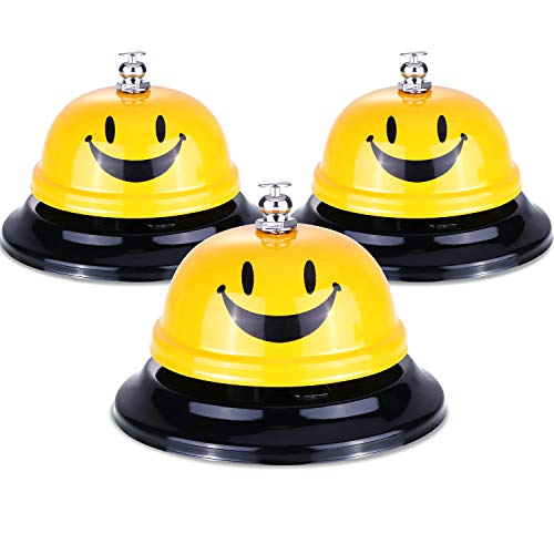 Leinuosen 3 Pieces Call Bell Customer Service Bell for Classroom Office Reception Restaurant Using, 3.3 Inches Diameter