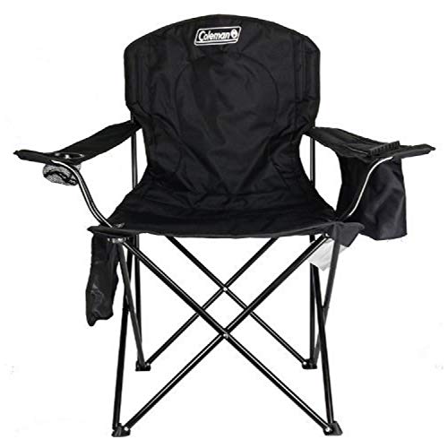 Coleman Camping Chair with 4 Can Cooler | Chair with Built In 4 Can Cooler, Black