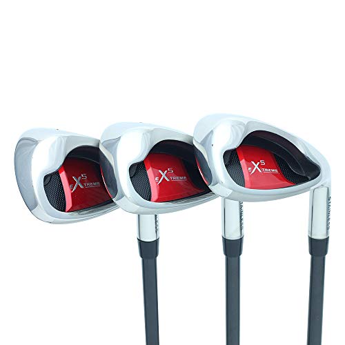 Extreme X5 Senior Men's Complete Golf Wedge Set: 52° Approach Wedge (AW), 56° Sand Wedge (SW), 60° Lob Wedge (LW) Right Handed Senior Flex Steel Shaft