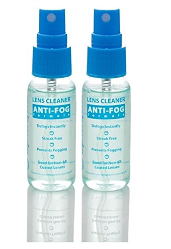 Anti Fog Spray Eyeglass Lens Cleaner, Long Lasting Defogger For Glasses, Goggles, Ski Masks Mirrors and Windows (2 Pack)