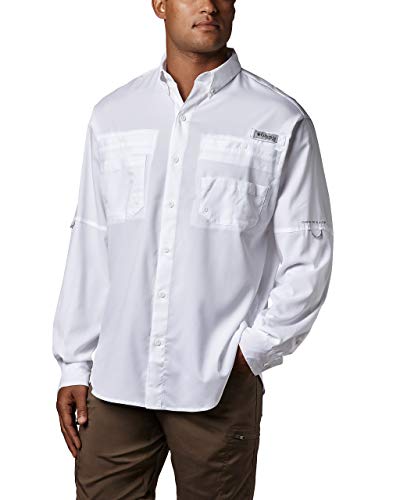 Columbia Men's Plus Tamiami II Long Sleeve Shirt, White - Large