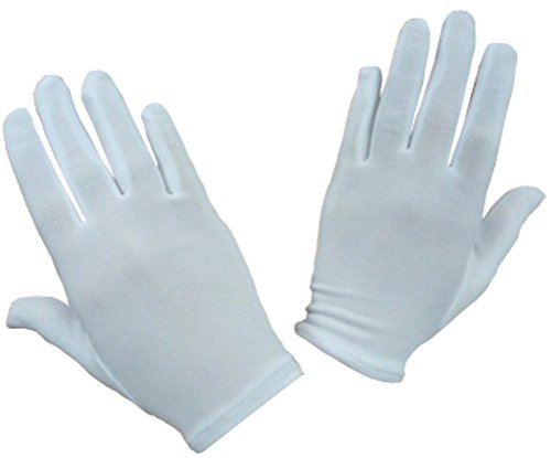 N'Ice Caps Women's White Stretch Special Occasion Parade Costume Gloves (White, Large)