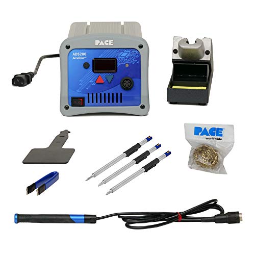PACE ADS200 Professional Soldering Station with 3 Tip Bundle - AccuDrive-Compatible High Powered, 120VAC
