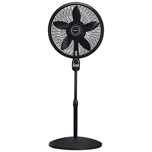 Lasko 1843 18″ Remote Control Cyclone Pedestal Fan with Built-in Timer, Black Features Oscillating Movement and Adjustable Height