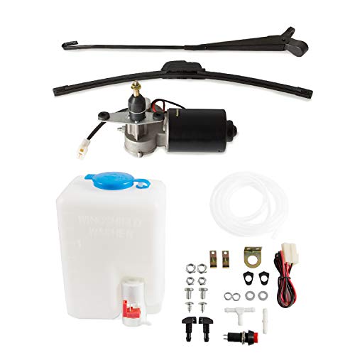 12V Electric Motor Universal UTV windshield Wiper Kit with Windshield Washer Pump Kit Compatible with Polaris Ranger RZR 900 1000 TURBO Can Am X3 etc. (1)