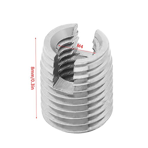 20pcs Self Tapping Thread Insert Slotted Screw Metal Thread Insert Nuts for Helical Repair M4 x 8mm Set