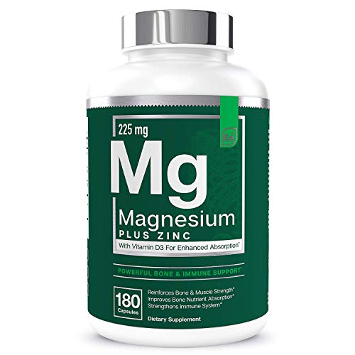 Magnesium + Zinc with Vitamin D3 by Essential Elements - Immune & Bone Support | Magnesium Glycinate, Citrate, Malate - Highly Bioavailable - 3 Month Supply