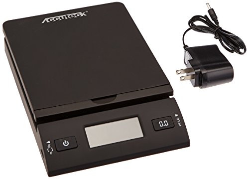 Accuteck 50 lb All-in-One Black Digital Shipping Postal Scale with Adapter (W-8250-50B)