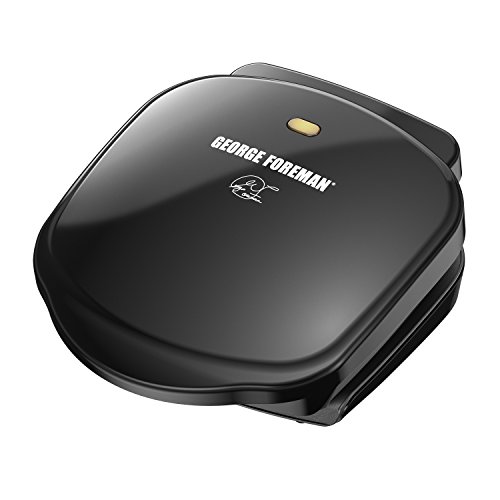 George Foreman 2-Serving Classic Plate Electric Indoor Grill and Panini Press, Black, GR10B
