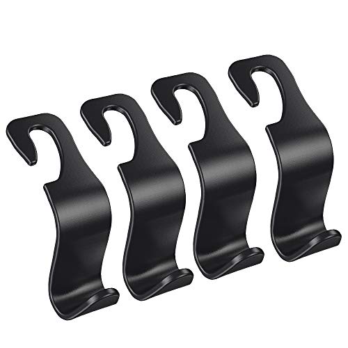 EldHus Ofspower 4-Pack Car Vehicle Back Seat Headrest Hook Hanger Storage for Purse Groceries Bag Handbag