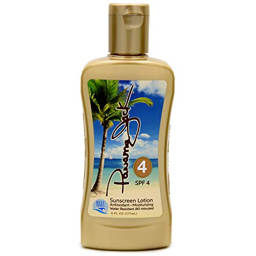 Panama Jack Sunscreen Tanning Lotion - SPF 4, Reef-Friendly, PABA, Paraben, Gluten & Cruelty Free, Antioxidant Moisturizing Formula, Water Resistant (80 Minutes), 6 FL OZ (Pack of 1)
