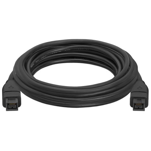 Cmple - 15FT FireWire 800 BETA 9-Pin/9-Pin - IEEE 1394b High Speed Firewire 9 Pin to 9 Pin Cable for MacBook Pro, PC Computer - 15 Feet Black