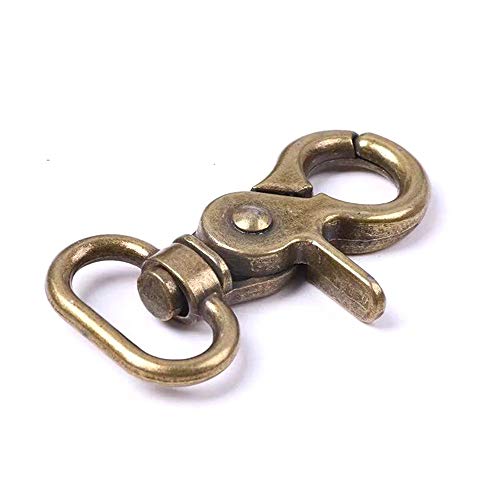 7/8 Inch Antique Bronze Lobster Clasps Oval Swivel Trigger Clips Hooks Clips Snap for Straps Bags Belting Leathercraft (Pack of 10)