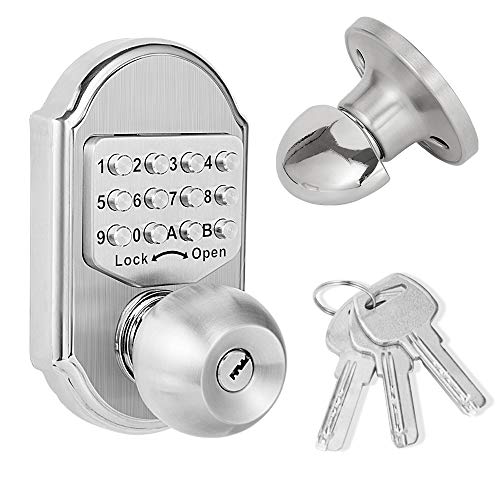 Keyless Entry Keypad Deadbolt Door Lock 304 Stainless Steel 100% Mechanical - No Risk of Low Power