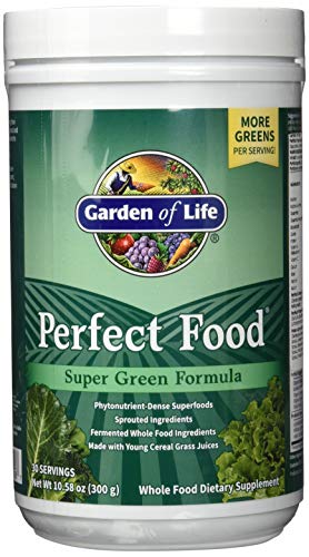 Garden of Life Perfect Food Super Green Formula - 30 Servings, 45 Superfoods, Greens, Fruit and Veggie Juice Superfood Powder Supplement, Probiotics, Organic Spirulina for Digestion and Immune Health