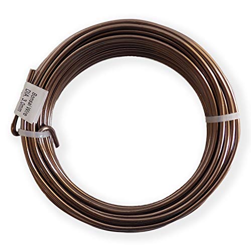 Anodized Aluminum 4.0mm Bonsai Training Wire 250g Large Roll (23 feet) - Choose Your Size and Color (4.0mm, Brown)