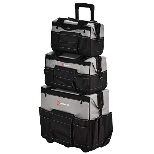 DURHAND 3pcs Rolling Mobile Tool Bag Electrician with 3 Bags for Organization/Storage and Adjustable Carrying Handle