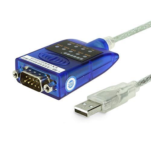 Gearmo USB RS-232 Serial Adapter with LED Indicators Windows 10, 8, 7, Vista, XP, 2000 Support