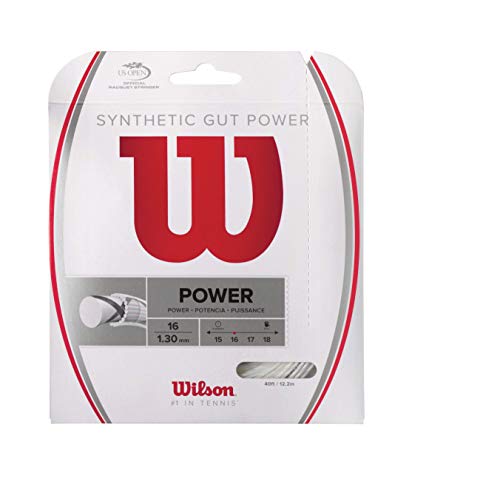Wilson Synthetic Gut Power 40-Feet Tennis String Set, White, 16