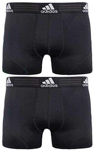 adidas Men's Sport Performance Trunk Underwear (2-Pack), Black/Black Black/Black, SMALL