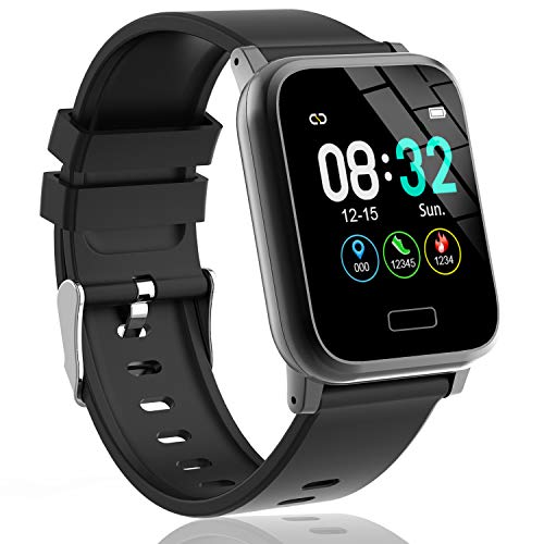 L8star Fitness Tracker HR, Activity Tracker with 1.3inch IPS Color Screen Long Battery Life Smart Watch with Sleep Monitor Step Counter Calorie Counter Smart Bracelet for Women Men (Black)