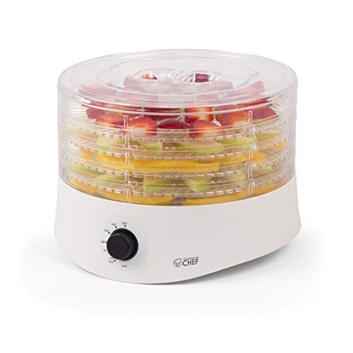 Commercial Chef CCD100W6 Compact Dehydrator, Beef Jerky Maker, Food Preservation Device, 100 Watts, White