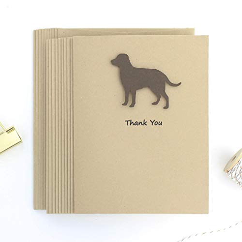 Chocolate Labrador Retriever Thank You Cards 10 Pack | Handmade Chocolate Lab Thank You Notecards | Brown Dog Greeting Cards