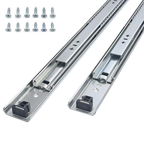 Viraho 1 Pair 36 Inch 260 Lb Capacity Heavy Duty Drawer Slides,Side Mount Full Extension 3 Fold Ball Bearing Soft close Stainless Steel Drawer Slides,Hardware Drawer Rails Available in 30',32',34',36'