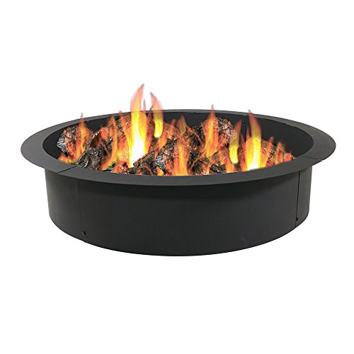 Sunnydaze Fire Pit Ring - Heavy Duty 2mm Think Steel Rim - DIY Above or In-Ground Liner - 42 Inch Outside x 36 Inch Inside - Outdoor Portable Wood Burning Fireplace - for Patio & Backyard Use