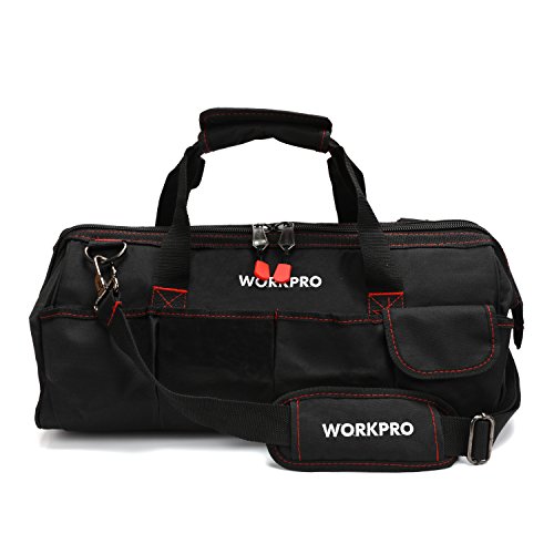 WORKPRO Close Top Storage Tool Bag, 18', Black/Red, W081023A,Black&Red