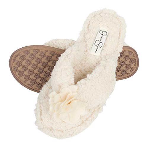 Jessica Simpson Women's Slipper, Ivory, Large