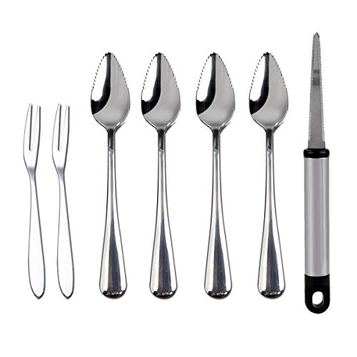 Grapefruit Spoons, Grapefruit Knife with Fruit Forks (7 PCS)