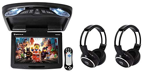 Rockville RVD12HD-BK 12' Black Flip Down Monitor DVD Player USB/SD+Headphones