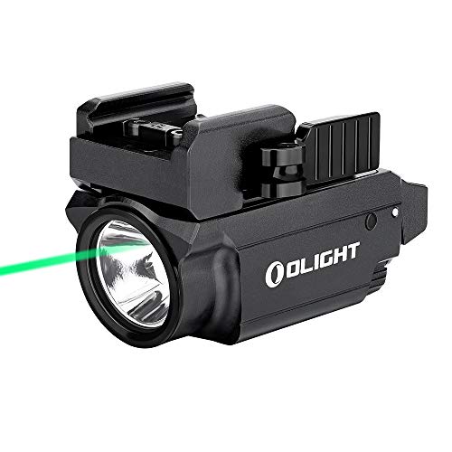 OLIGHT Baldr Mini 600 Lumens Magnetic USB Rechargeable Weaponlight with Green Beam and White LED Combo, Compact Rail Mount Tactical Flashlight with Adjustable Rail (Black)