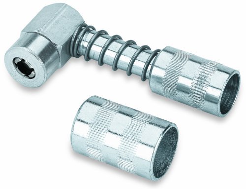 Lumax LX-1404 Silver 90 Degree Grease Coupler for Hard-to-Reach Grease Fittings on Cars, Trucks, Farm Equipment. Ideal for Lubrication of Front and All-Wheel Drive Vehicles.