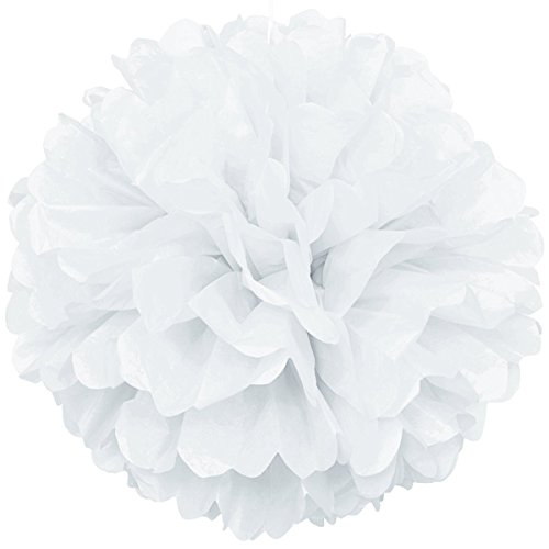 Lightingsky 10pcs DIY Decorative Tissue Paper Pom-poms Flowers Ball Perfect for Party Wedding Home Outdoor Decoration (6-inch Diameter, White)