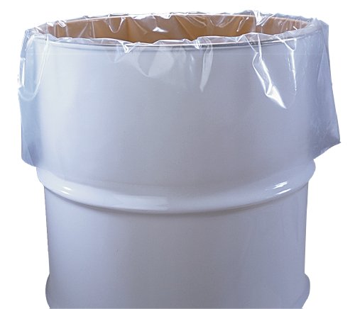 55 Gallon Clear Plastic Drum Liners, Food Grade, 38' x 63', 4-Mil, Roll of 50