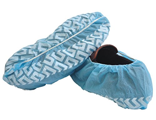 Raytex Premium Disposable Boot & Shoe Covers Non-Slip Polypropylene Durable Overshoes Protectors One Size Fit All Up to XL for Surgical Dental Medical Gardening Work Indoors(100 Pack,Blue)