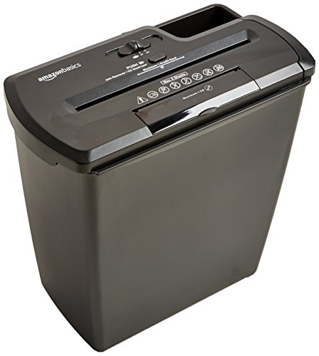 AmazonBasics 8-Sheet Strip-Cut Paper, CD and Credit Card Home Office Shredder