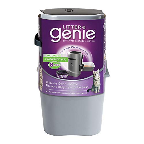 Litter Genie Pail, Ultimate Cat Litter Disposal System, Locks Away Odors, Includes One Refill