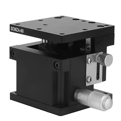 SEMZA-60 Z Linear Stage, 60x60x50mm Z Micrometer Manual Precision Linear Translation Stage Platform Z Axis Linear Stage Cross Roller Guide