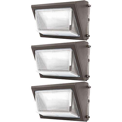 Sunco Lighting 3 Pack 80W LED Wall Pack, Daylight 5000K, 7600 LM, HID Replacement, IP65, 120-277V, Bright Consistent Commercial Outdoor Security Lighting - ETL, DLC