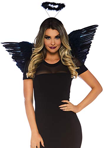 Leg Avenue Women's 2pc. Angel Accessory kit, Includes Wings and Halo, black, One Size
