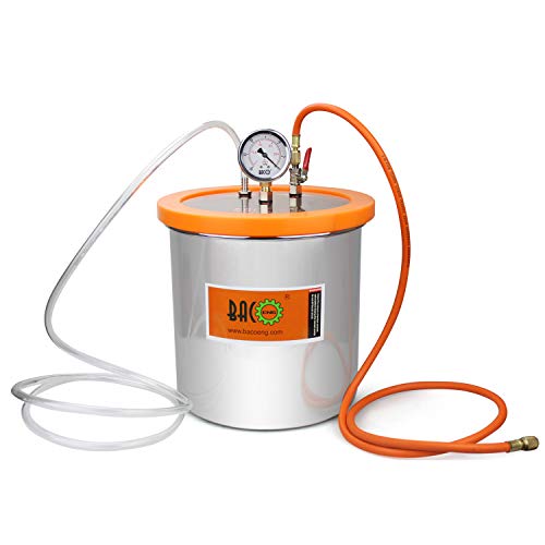 BACOENG 3 Gallon Stainless Steel Resin Trap Vacuum Degassing Chamber (3 Gallon/1.2 QT/2 QT Available)