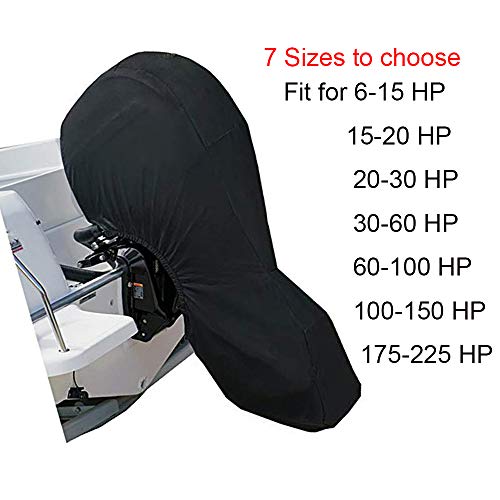 Boat Motor Covers, FLYMEI Outboard Motor Cover with 420D Heavy Duty Oxford Fabric Extra PVC Coating,Waterproof Outboard Engine Covers Fit for Motor 60-100 HP