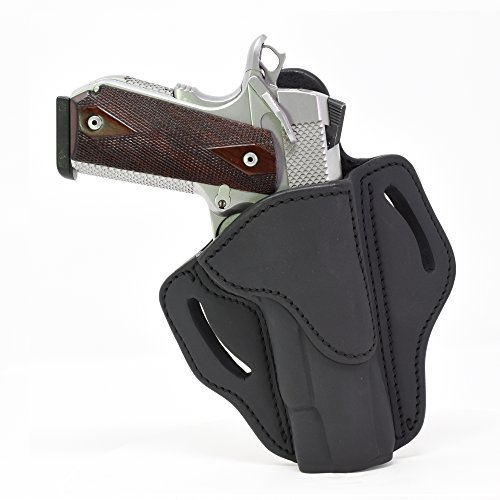 1791 GUNLEATHER 1911 Holster, Right Hand OWB Leather Gun Holster for Belts fits All 1911 Models with 4' and 5' Barrels (Stealth Black)