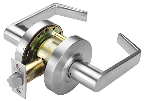 LYNN HARDWARE Heavy Duty Designer Commercial Lever Door Lock (Passage/Closet, Satin Chrome, 26D) Non-Handed, Grade 2 Industrial Door Handle - UL 3 Hour Fire Rated & ADA Compliant (Lynn #BL8573)